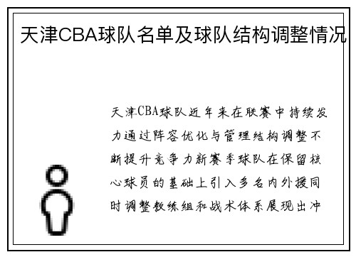 天津CBA球队名单及球队结构调整情况