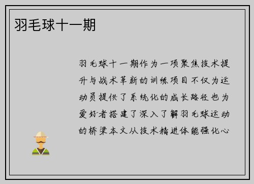 羽毛球十一期