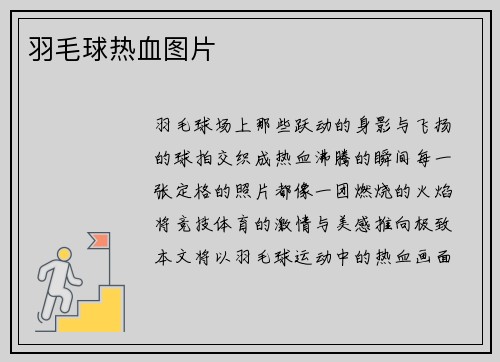 羽毛球热血图片
